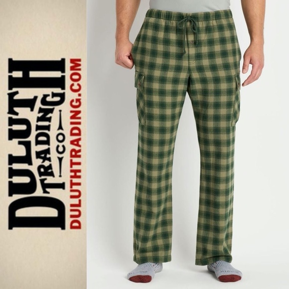 Mens Flannel Cargo Lounge Pants 
